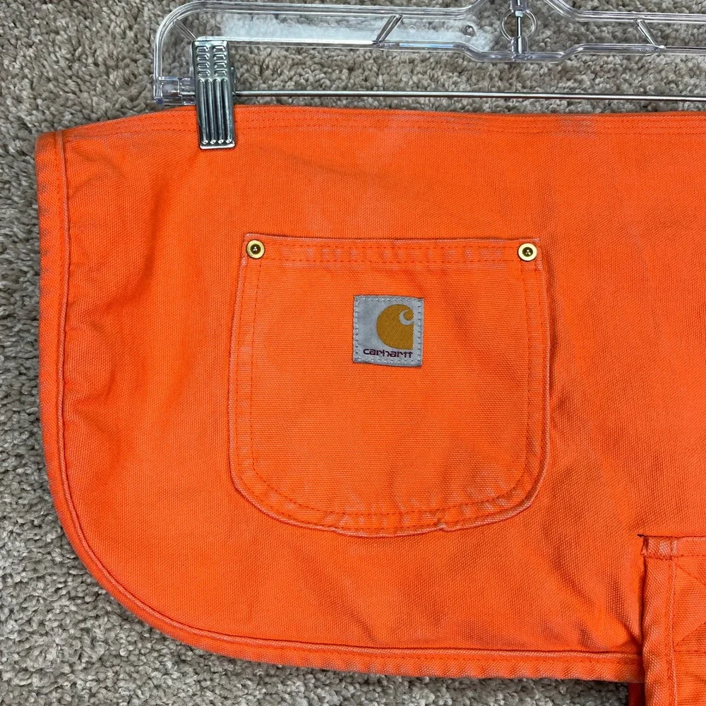 Carhartt Dog Chore Coat Unisex Medium Orange Quilted Insulated Canvas Vest EUC